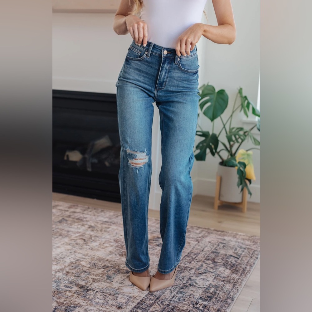 NWT Judy Blue High Rise Tummy Control 90's Straight Jeans size 15